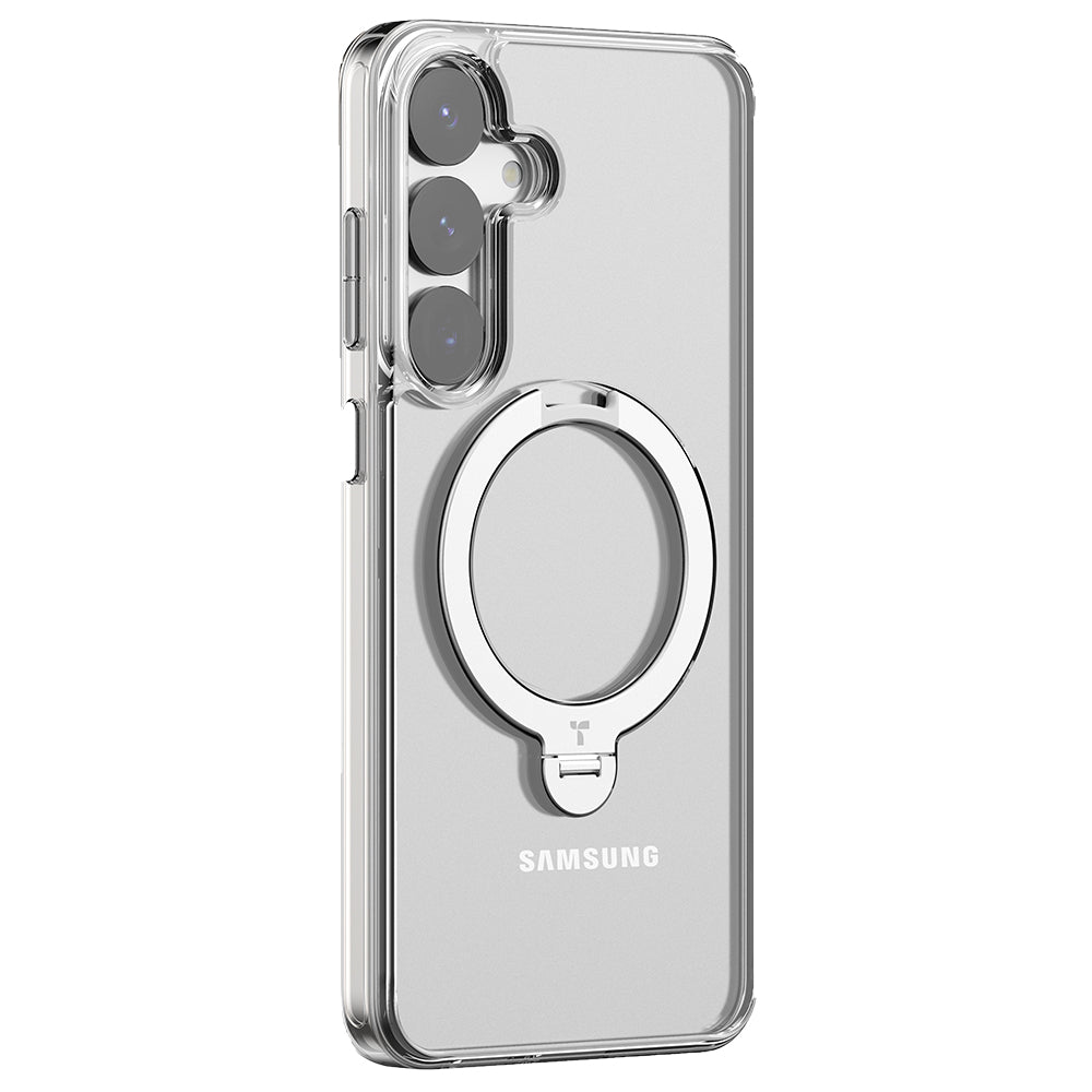 Funda MagSafe para Samsung Galaxy S25+ S936, Torras, Ostand Spin, Transparente