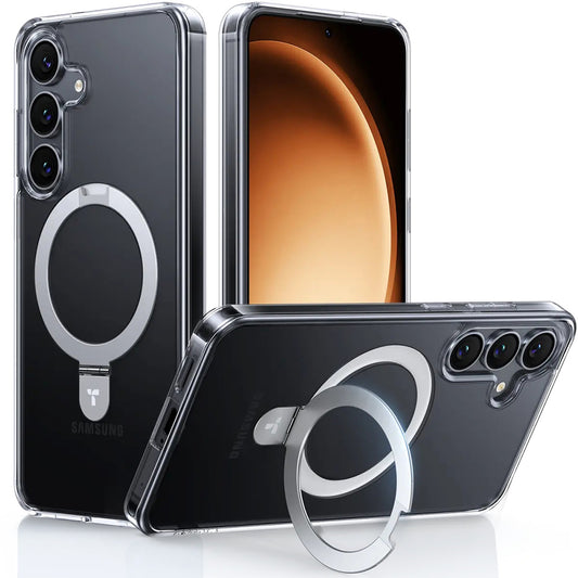 Funda MagSafe para Samsung Galaxy S25+ S936, Torras, Ostand, Transparente