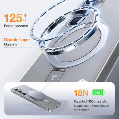 Funda MagSafe para Samsung Galaxy S25+ S936, Torras, Ostand, Transparente