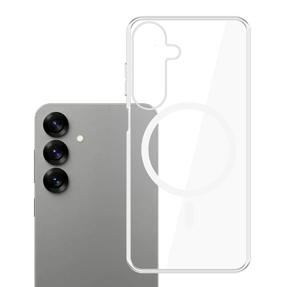 Funda MagSafe para Samsung Galaxy S25 S931, 3MK, Clear MagCase, Transparente