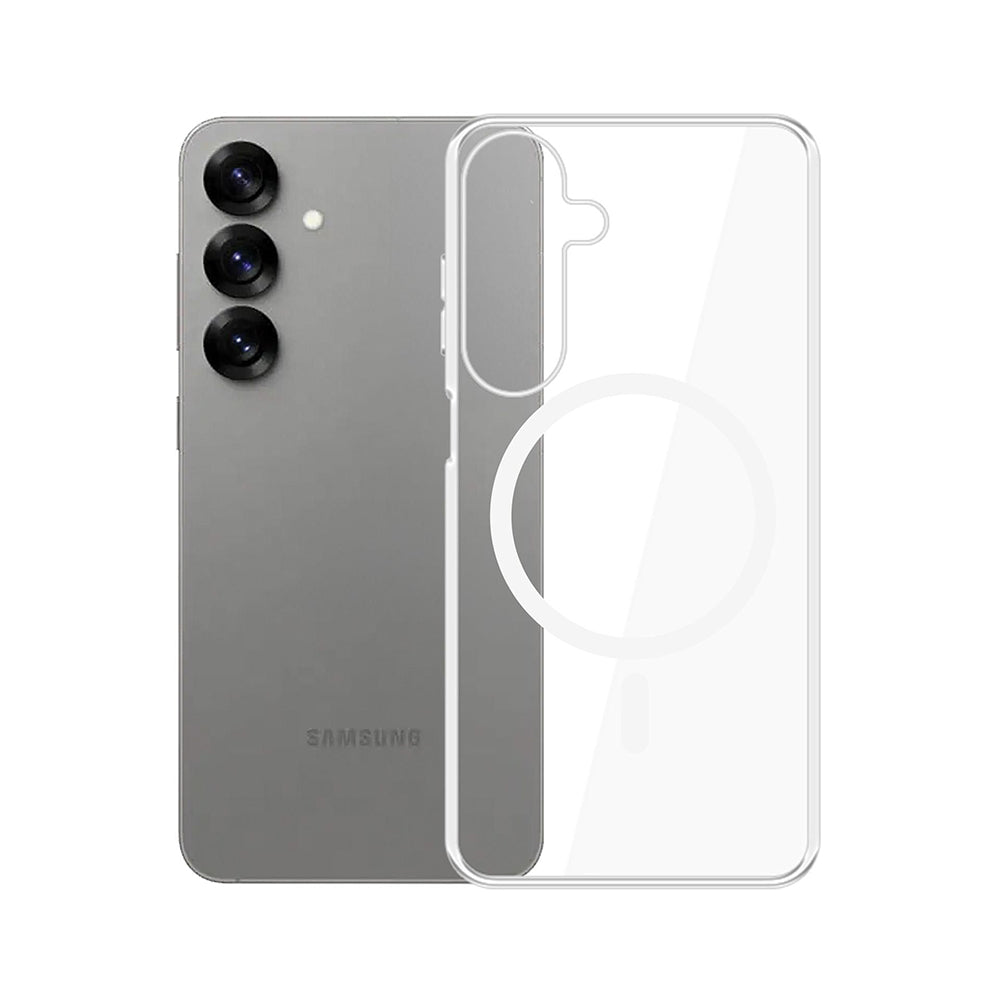 Funda MagSafe para Samsung Galaxy S25 S931, 3MK, Clear MagCase, Transparente
