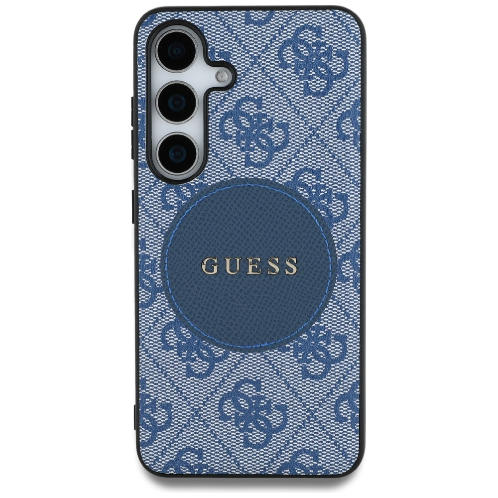 Funda MagSafe para Samsung Galaxy S25 S931, Guess, 4G Circle Classic Logo, Azul.