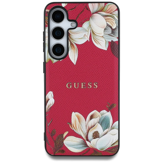 Funda MagSafe para Samsung Galaxy S25 S931, Guess, Grained Flowers, Fucsia