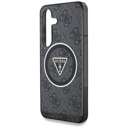 Funda MagSafe para Samsung Galaxy S25 S931, Guess, IML Glitter 4G Circle Triangle, Negra