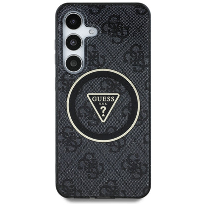 Funda MagSafe para Samsung Galaxy S25 S931, Guess, IML Glitter 4G Circle Triangle, Negra