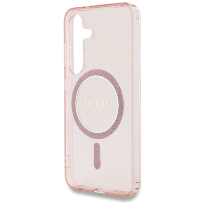 Funda MagSafe para Samsung Galaxy S25 S931, Guess, IML Glitter Circle, Rosa