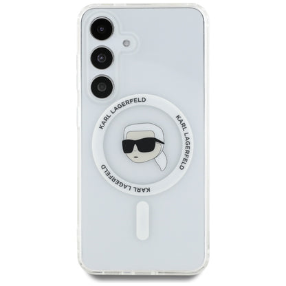 Funda MagSafe para Samsung Galaxy S25 S931, Karl Lagerfeld, IML Karl's Head, Blanca