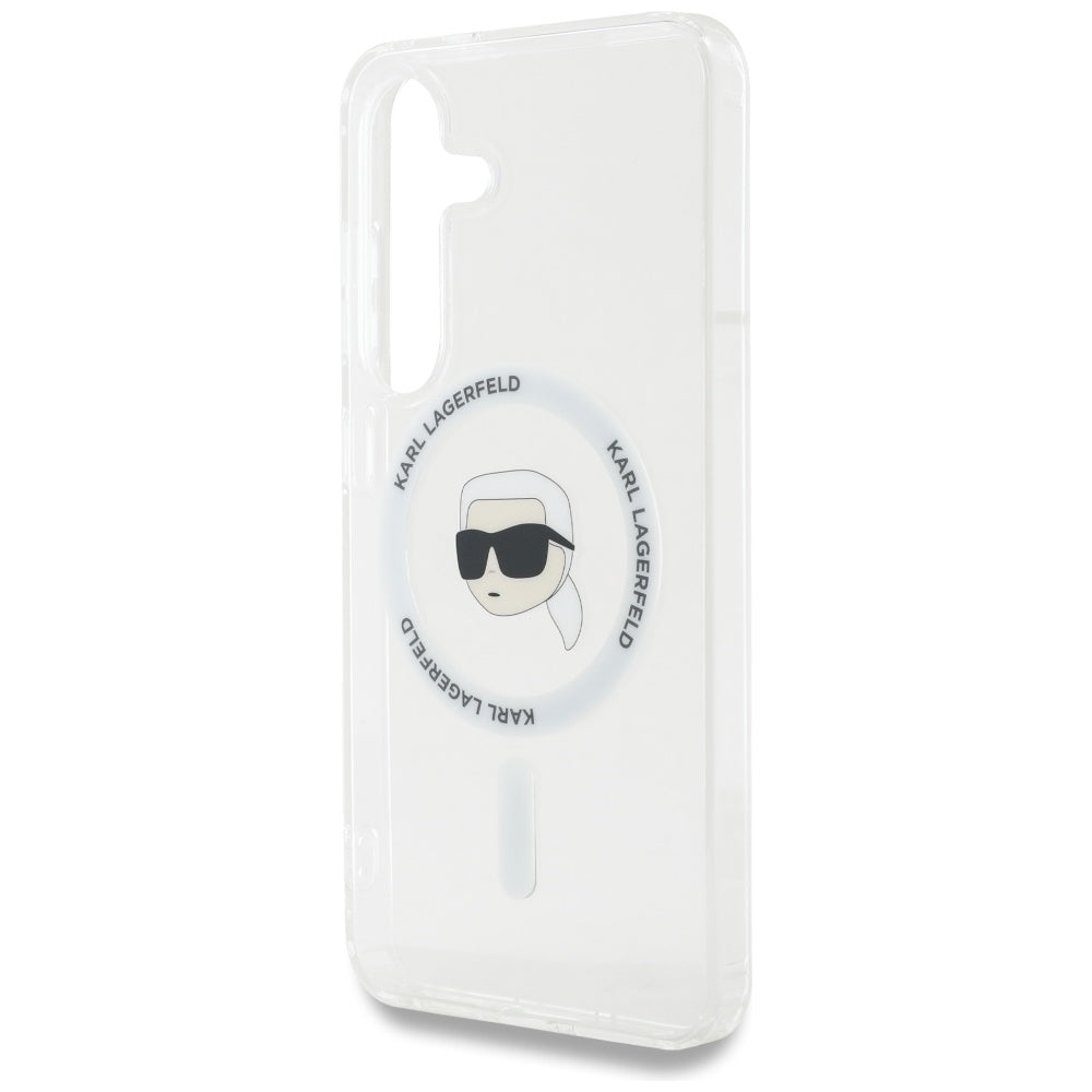 Funda MagSafe para Samsung Galaxy S25 S931, Karl Lagerfeld, IML Karl's Head, Blanca