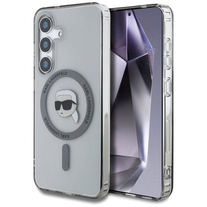 Funda MagSafe para Samsung Galaxy S25 S931, Karl Lagerfeld, IML Karl's Head, Negra