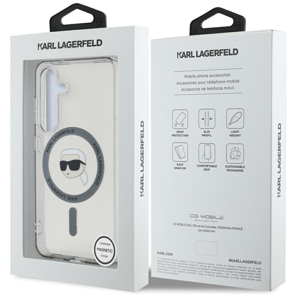 Funda MagSafe para Samsung Galaxy S25 S931, Karl Lagerfeld, IML Karl's Head, Negra