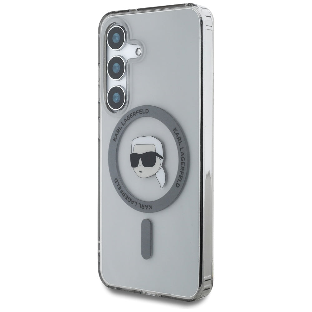 Funda MagSafe para Samsung Galaxy S25 S931, Karl Lagerfeld, IML Karl's Head, Negra