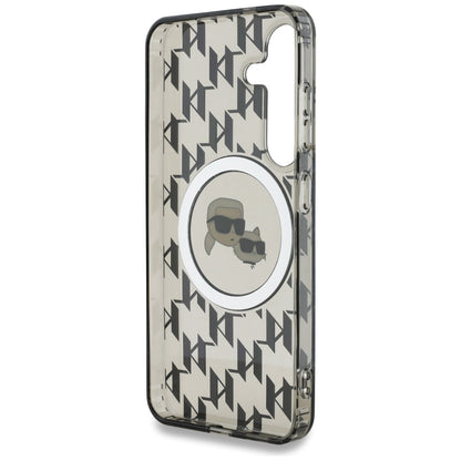Funda MagSafe para Samsung Galaxy S25 S931, Karl Lagerfeld, IML Monogram Karl & Choupette's Heads, Negra.