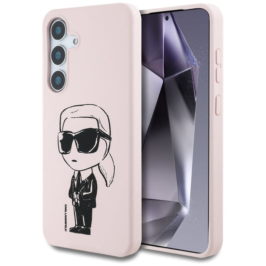 Funda MagSafe para Samsung Galaxy S25 S931, Karl Lagerfeld, Silicona Graffiti, Rosa