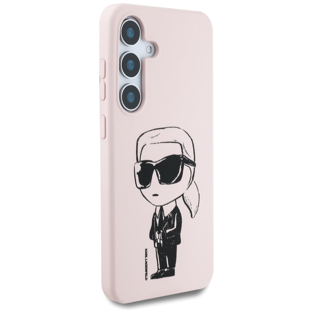 Funda MagSafe para Samsung Galaxy S25 S931, Karl Lagerfeld, Silicona Graffiti, Rosa