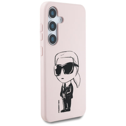 Funda MagSafe para Samsung Galaxy S25 S931, Karl Lagerfeld, Silicona Graffiti, Rosa