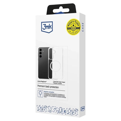 Funda MagSafe para Samsung Galaxy S25 S931 / S24 S921, 3MK, Armor MagCase, Transparente