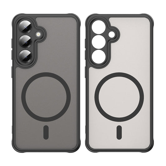 Funda MagSafe para Samsung Galaxy S25 S931 / S24 S921, Techsuit, HaloFrost II (Big Lens Hole), Negra