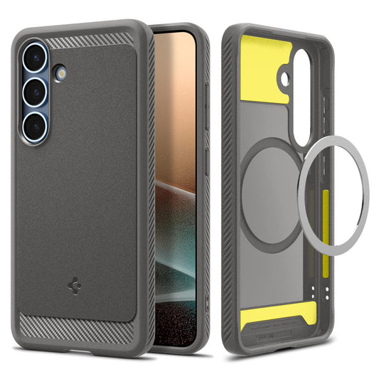 MagSafe Case for Samsung Galaxy S25 S931, Spigen, Rugged Armor, Gray ACS08999
