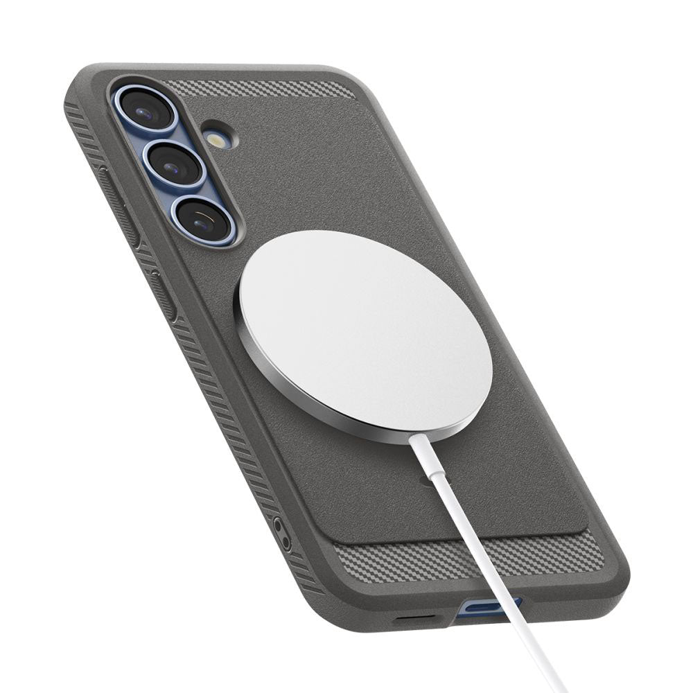 MagSafe Case for Samsung Galaxy S25 S931, Spigen, Rugged Armor, Gray ACS08999