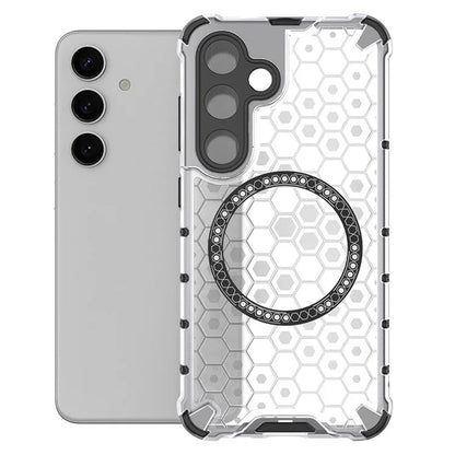 Funda MagSafe para Samsung Galaxy S25 S931, Techsuit, HoneyComb Shield, Blanca