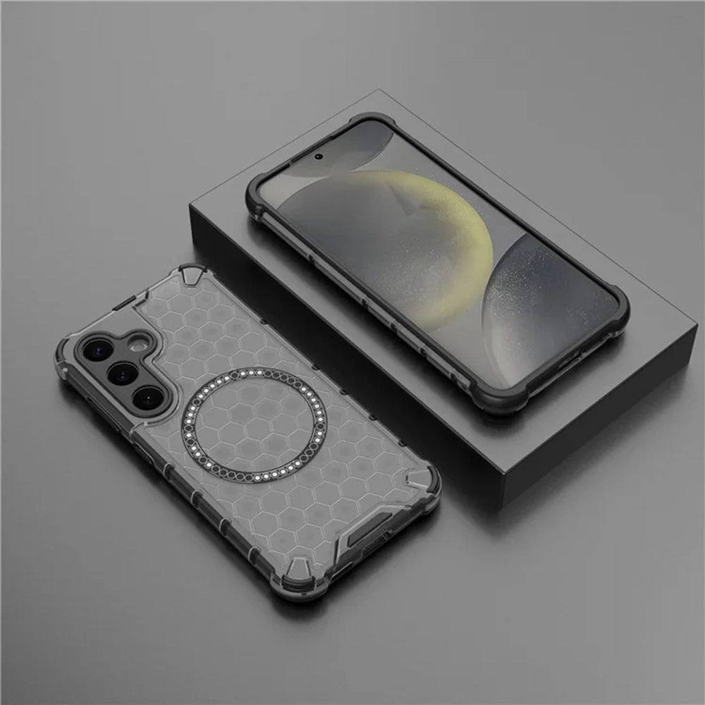 Funda MagSafe para Samsung Galaxy S25 S931, Techsuit, HoneyComb Shield, Negra