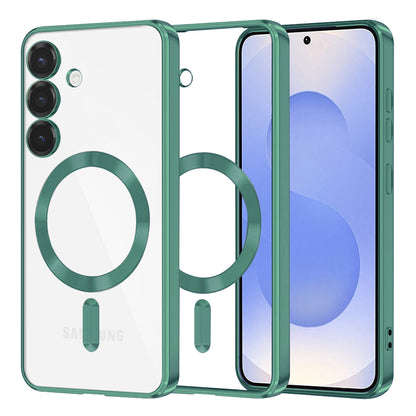 Funda MagSafe para Samsung Galaxy S25 S931, Techsuit, Luxury Crystal, Verde Claro