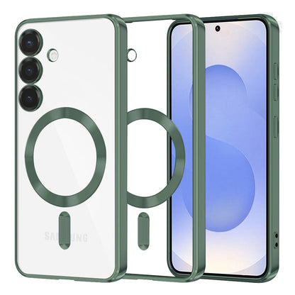 Funda MagSafe para Samsung Galaxy S25 S931, Techsuit, Luxury Crystal, Verde Oscuro