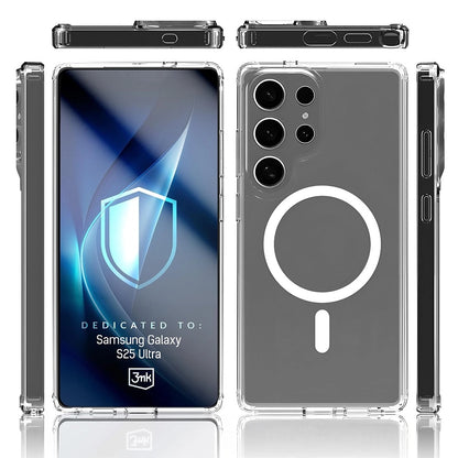 Funda MagSafe para Samsung Galaxy S25 Ultra S938, 3MK, Armor MagCase, Transparente