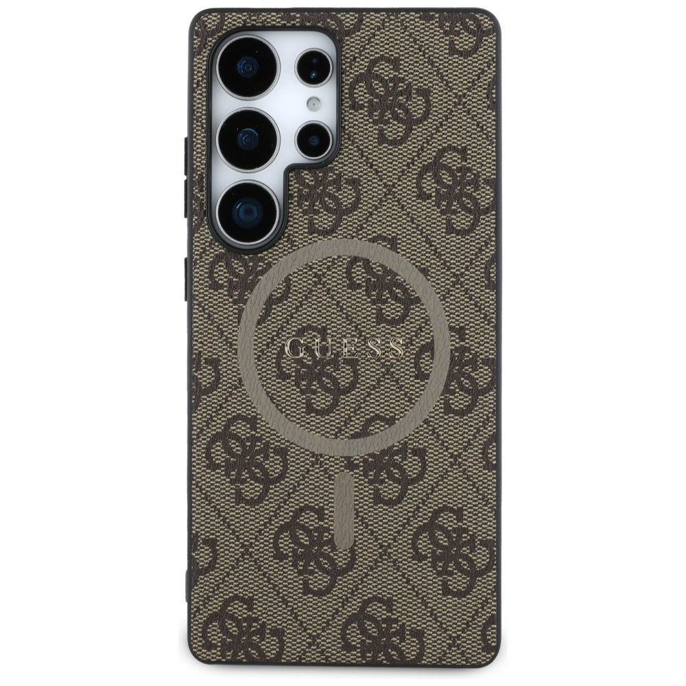 Funda MagSafe para Samsung Galaxy S25 Ultra S938, Guess, 4G Ring Classic Logo, Marrón