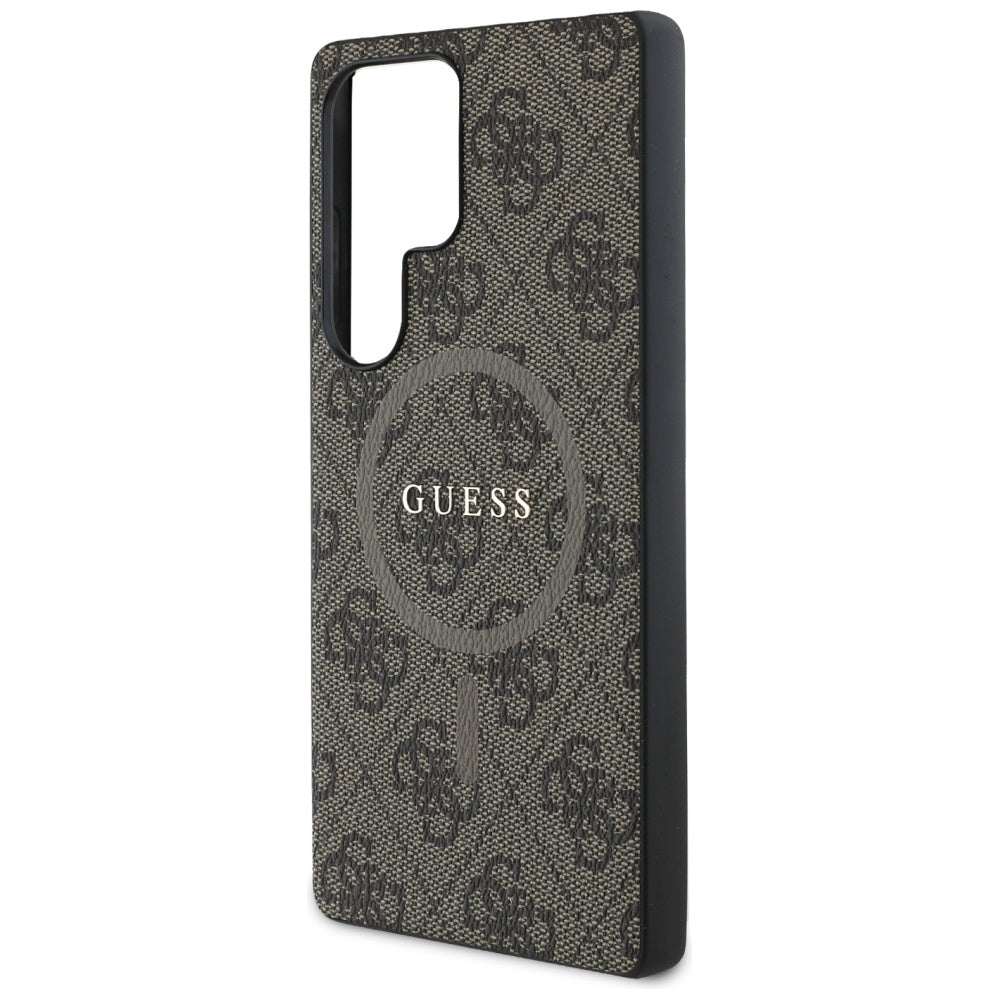 Funda MagSafe para Samsung Galaxy S25 Ultra S938, Guess, 4G Ring Classic Logo, Marrón