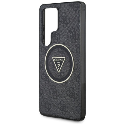 Funda MagSafe para Samsung Galaxy S25 Ultra S938, Guess, IML Glitter 4G Circle Triangle, Negra