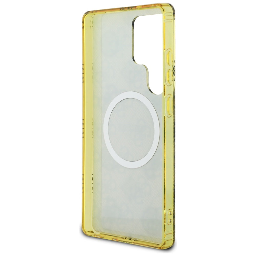 Funda MagSafe para Samsung Galaxy S25 Ultra S938, Guess, IML Peony On 4G Background, Marrón