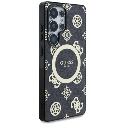 Funda MagSafe para Samsung Galaxy S25 Ultra S938, Guess, IML Peony On 4G Background, Negra