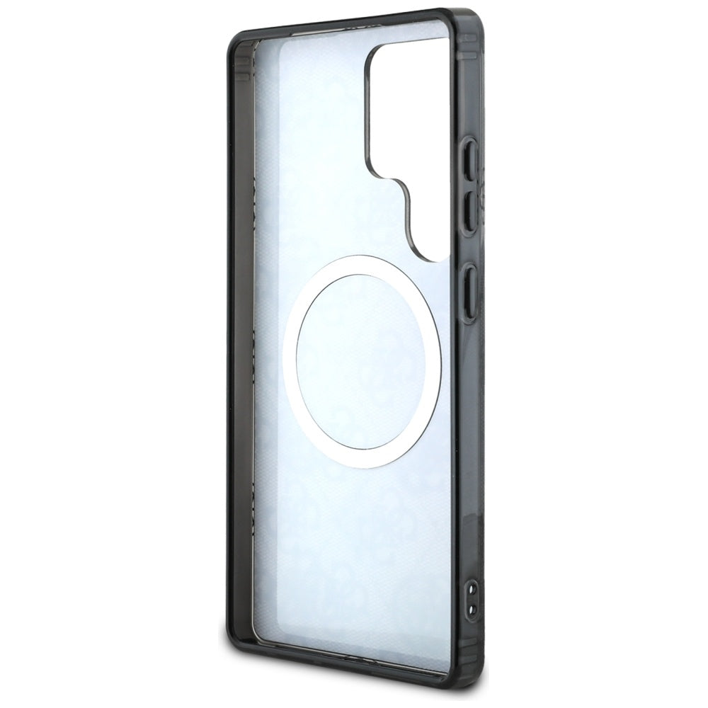 Funda MagSafe para Samsung Galaxy S25 Ultra S938, Guess, IML Peony On 4G Background, Negra