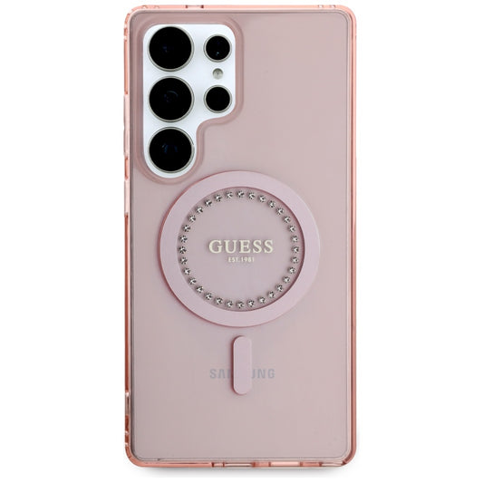 Funda MagSafe para Samsung Galaxy S25 Ultra S938, Guess, IML Rhinestone, Rosa