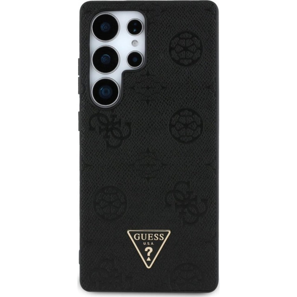 Funda MagSafe para Samsung Galaxy S25 Ultra S938, Guess, Peony Grained Hot Stamp Triangle, Marrón