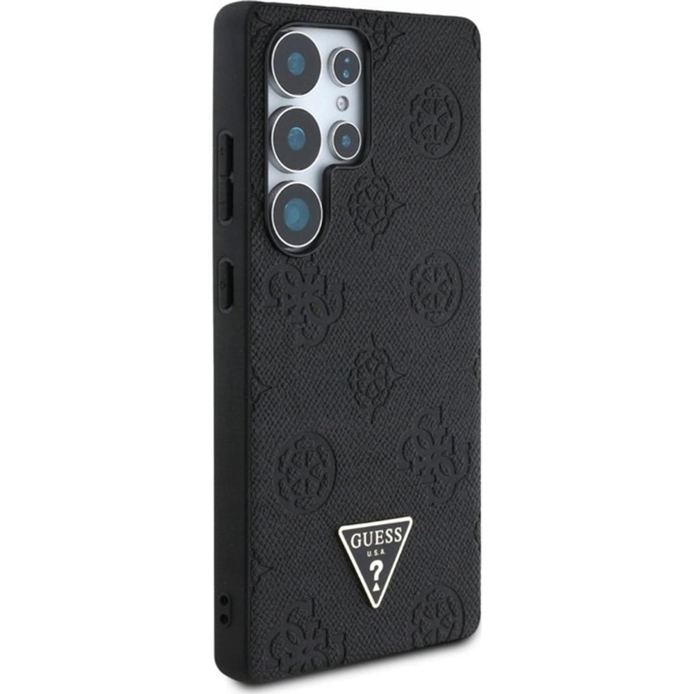 Funda MagSafe para Samsung Galaxy S25 Ultra S938, Guess, Peony Grained Hot Stamp Triangle, Marrón