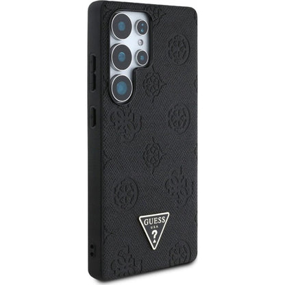 Funda MagSafe para Samsung Galaxy S25 Ultra S938, Guess, Peony Grained Hot Stamp Triangle, Marrón