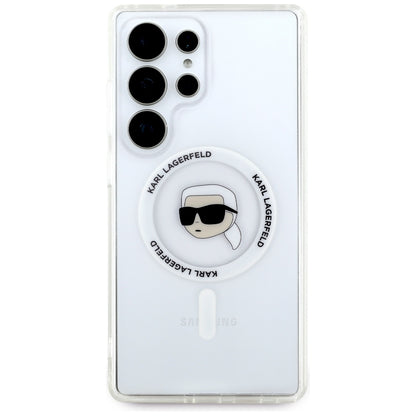 Funda MagSafe para Samsung Galaxy S25 Ultra S938, Karl Lagerfeld, IML Karl's Head, Blanca.