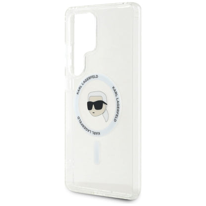 Funda MagSafe para Samsung Galaxy S25 Ultra S938, Karl Lagerfeld, IML Karl's Head, Blanca.