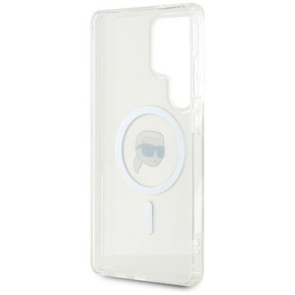 Funda MagSafe para Samsung Galaxy S25 Ultra S938, Karl Lagerfeld, IML Karl's Head, Blanca.