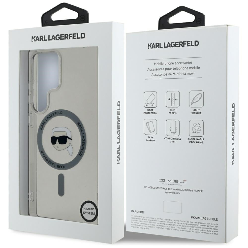 Funda MagSafe para Samsung Galaxy S25 Ultra S938, Karl Lagerfeld, IML Karl's Head, Negra