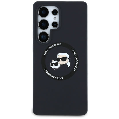Funda MagSafe para Samsung Galaxy S25 Ultra S938, Karl Lagerfeld, Silicone Double Heads, Negra