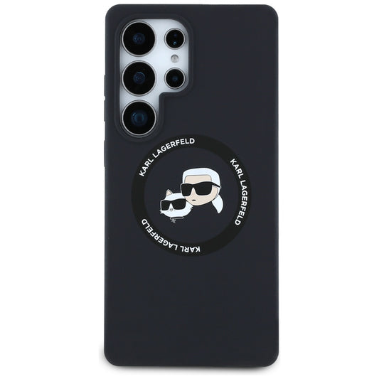 Funda MagSafe para Samsung Galaxy S25 Ultra S938, Karl Lagerfeld, Silicone Double Heads, Negra