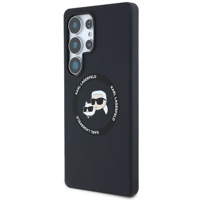 Funda MagSafe para Samsung Galaxy S25 Ultra S938, Karl Lagerfeld, Silicone Double Heads, Negra