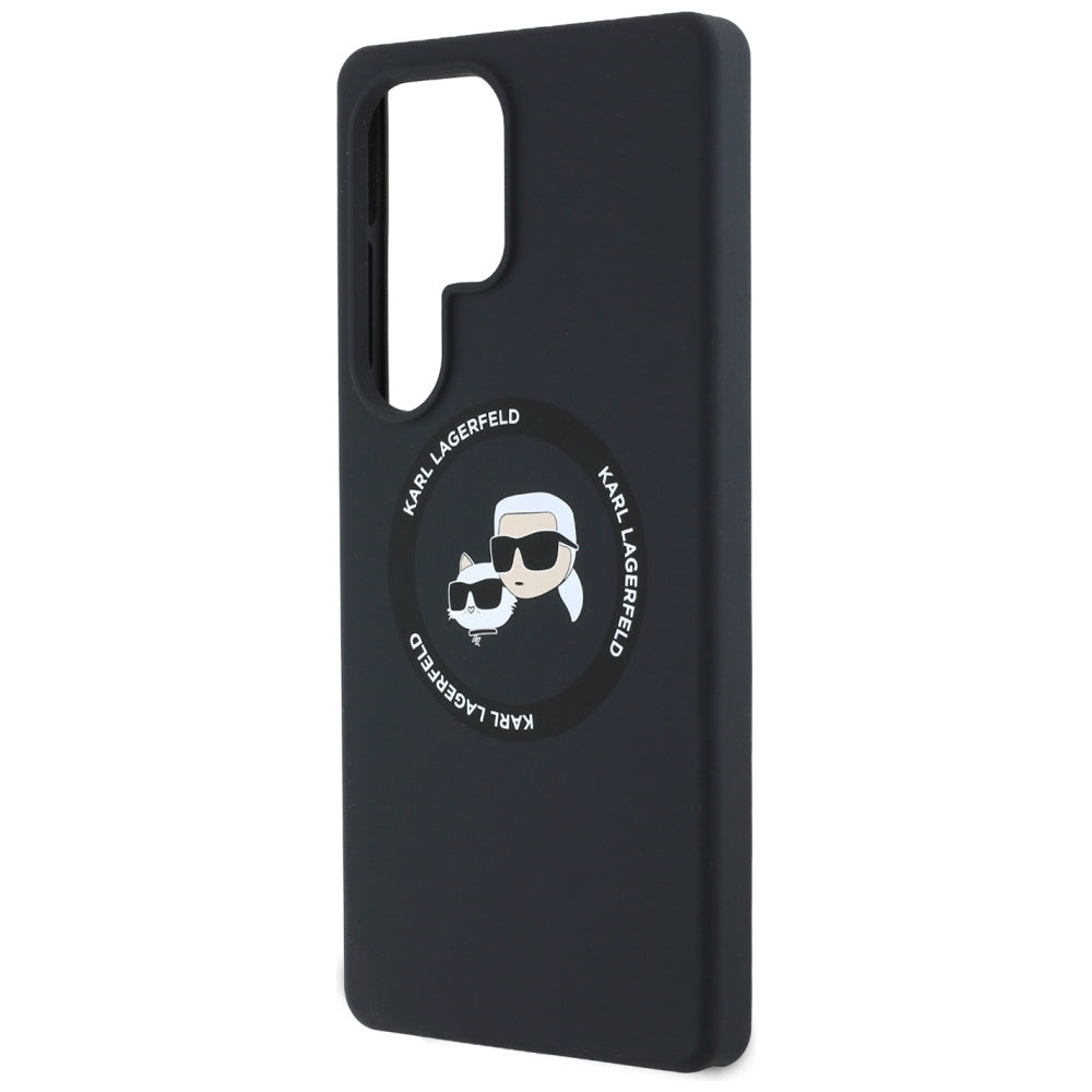 Funda MagSafe para Samsung Galaxy S25 Ultra S938, Karl Lagerfeld, Silicone Double Heads, Negra