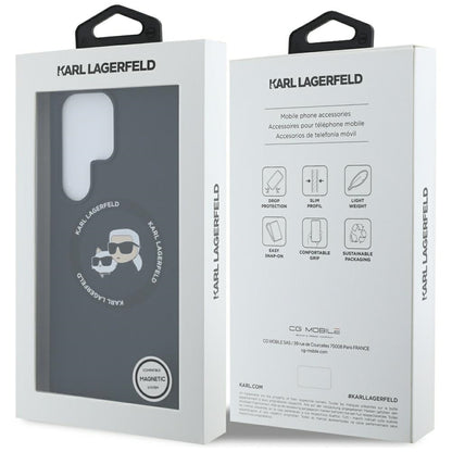 Funda MagSafe para Samsung Galaxy S25 Ultra S938, Karl Lagerfeld, Silicone Double Heads, Negra