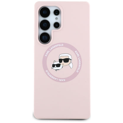 Funda MagSafe para Samsung Galaxy S25 Ultra S938, Karl Lagerfeld, Silicone Double Heads, Rosa