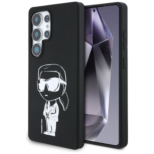 Funda MagSafe para Samsung Galaxy S25 Ultra S938, Karl Lagerfeld, Silicona Graffiti, Negra