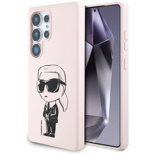 Funda MagSafe para Samsung Galaxy S25 Ultra S938, Karl Lagerfeld, Silicona Graffiti, Rosa